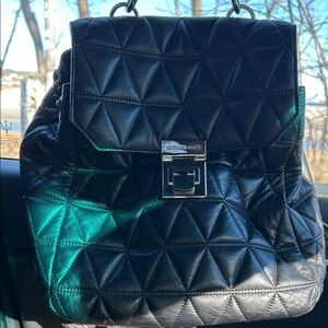 Michael Kors Black Quilted Backpack